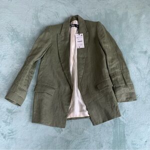 ZARA Linen Blazer XS NWT